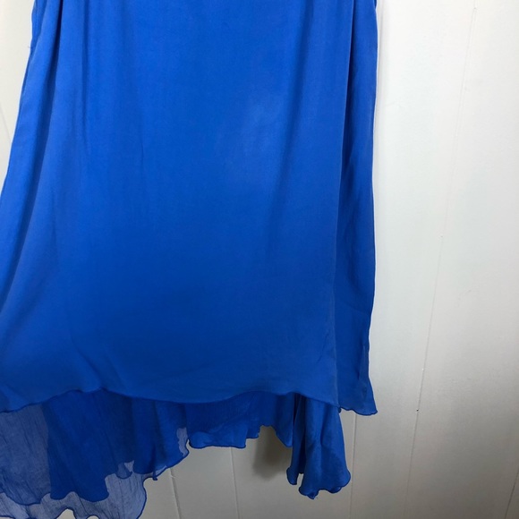 Alice + Olivia Anika Layered Asymmetrical Silk Hem Tank Dress Sz M - Picture 4 of 15